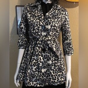 Forever 21 Leopard Trench Coat Jacket Unsized